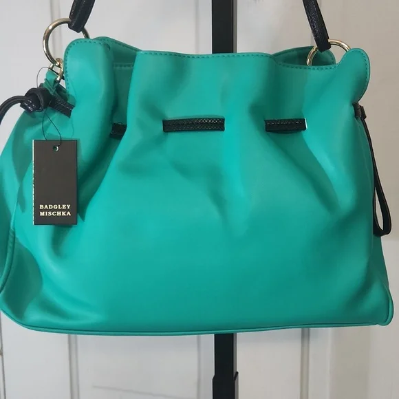 Badgley Mischka Elegant Turquoise Handbag - Picture 4 of 8